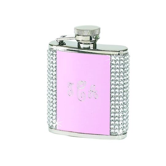 Crystal Flask with Pink Panel